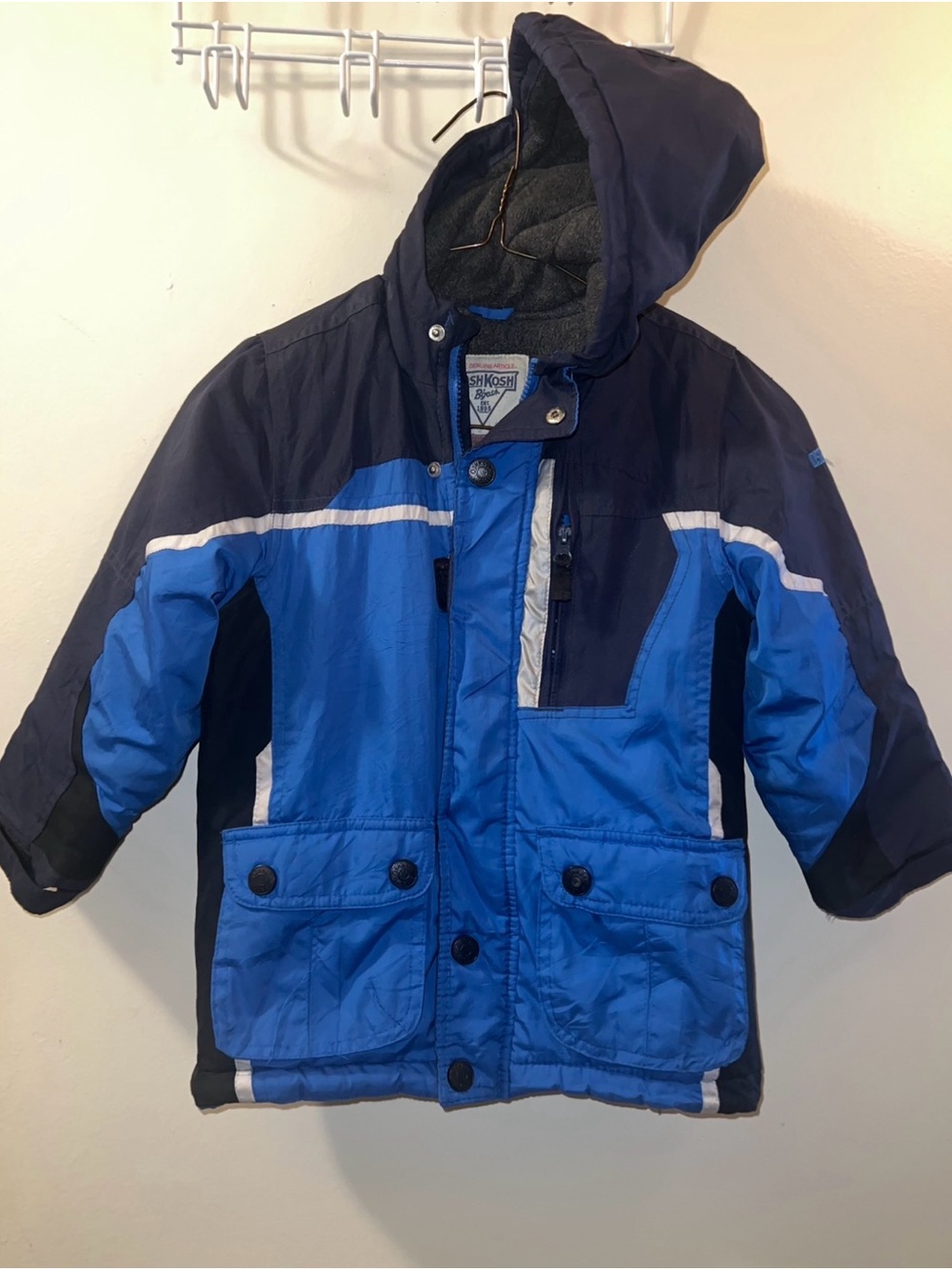 OshKosh B'gosh Navy and Bright Blue Hooded Puffer Jacket